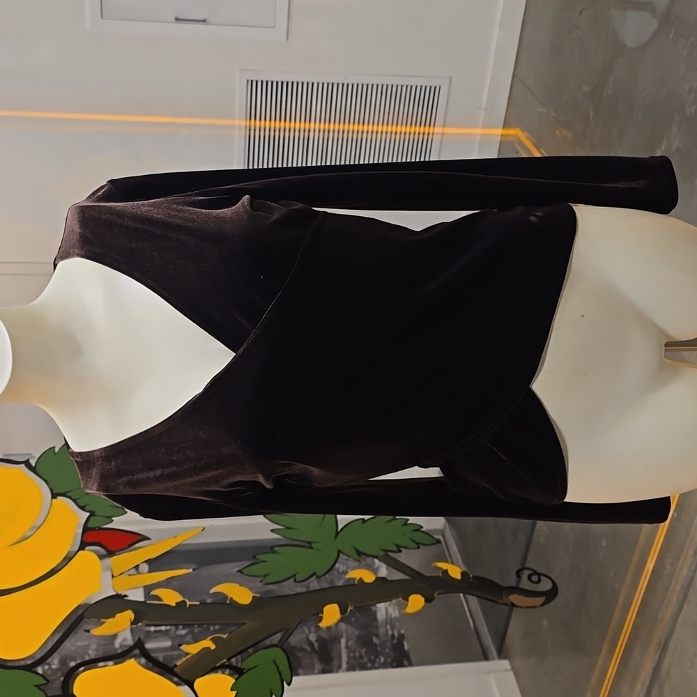 B.A.D Velvet 90s Chocolate Colored Shirt